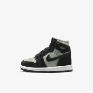 【NIKE 耐吉】籃球鞋 運動鞋 JORDAN 1 RETRO HIGH OG TD 嬰幼 黑(FB1313001)