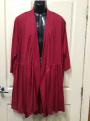 AUTOGRAPH DARK RED "MESH" COVER UP LONG JACKET TOP SZ XL/24/26-NEW IN! AUTOGRAPH