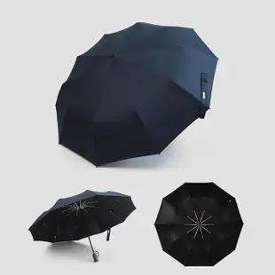 【PARACHASE】英倫時尚 實木手柄 雙人 雨傘 自動傘 晴雨傘 商務傘(經典三色任選)