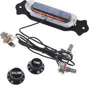Kisangel 4 String Pre Wired Soundhole Pickup with Volume Tone Control Knob for Acoustic and Electric Guitars Durable Shell Includes Coil and Mounting Screws Black Random Color