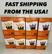 Halloween Lights Lot 8 BOXES! Black Purple Orange Christmas Style String Lights