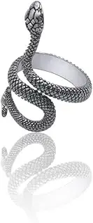 [HLMIN] Open Snake Owl Tortoise Frog Cat Ring for Women Men, Fashion Adjustable Size Cat Snake Animal Cocktail Party Statement Ring, Vintage Punk Gothic Ring Valentine's Day Jewelry Gifts for Women Girl