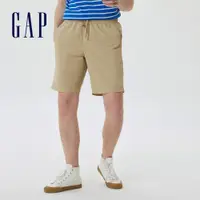 在飛比找蝦皮商城優惠-Gap 男裝 Logo彈力抽繩鬆緊短褲 輕透氣系列-卡其(6