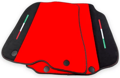 Genuine Alcantara Leather Floor Mats For Ferrari 812 Superfast Red Carpet (for: Ferrari)