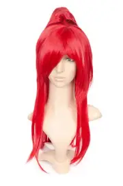 Red Long Length Anime Cosplay Costume Wig w/ Ponytail