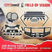 4X4FORCE Armor Bullbar Skid Plate 3 LOOP Light Side Steps for Ford Ranger PX T6