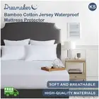 Bamboo Cotton Jersey Waterproof Fitted Mattress Stain Protector King Single