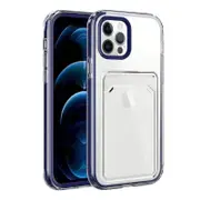 Nevenka Clear Card Case Slim Fit Protective Soft TPU Case with Card Holder for iPhone 13/13Pro/Pro Max-Blue