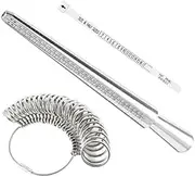 YaSao Aluminium Ring Sizer Mandrel Metal Ring Sizer Finger Sizing Stick Mandrel Tool with Ring Sizer Gauge Set Measuring Tape for Ring Size Measurement
