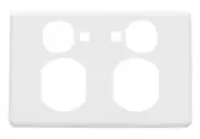 2x Clipsal COVERS For Twin Switched Socket With Neon, Horizontal WHITE ELECTRIC