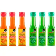 Pk 6 MEXICO LINDO SALSA PICANTE VARIEDAD HABANERO ROJO VERDE HOT SAUCE MEXICANA