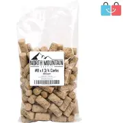 Bag of 100 Chamfered Natural Corks 7/8" x 1 3/4" - Ideal for Home Vintners
