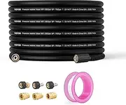 VEVOR Pressure Washer Hose, 100FT X 1/4" Kink Free M22-14mm Brass Thread, Replacement for Most Brand Pressure Washers, 4200 PSI Heavy Duty Power Washer Extension Replacement Hose