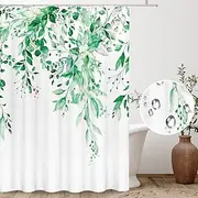 Shower Curtain with Hooks 180cm180cm(7070) Polyester Washable Waterproof Landscape Floral Plant Pattern