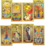Tarot Cards 78 Luxury Gold foil Tarot Deck with Guide Book Tarot PVC Durable