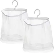 NOLITOY 2Pcs Multi Functional Hanging Mesh Storage Bag Versatile Mesh Pouch for Kitchen Bathroom Laundry for Clothespins Underwear and Items