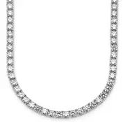 14k White Gold 26 1/5 Ct. Lab Grown Diamond VS/SI+ G+ Round 20 inch Straight Tennis Necklace