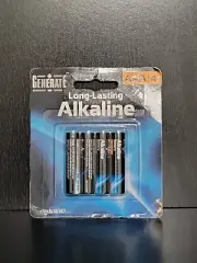Generate Long Lasting Alkaline AAA Batteries 4 Pack Good Til 08/2027