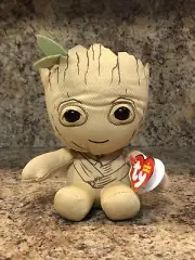 Beanie Baby TY 6" Baby Groot Guardians of the Galaxy - Plush w/ MWMTs Heart Tags