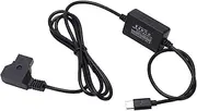 Type C to D Tap Charging Cable for Camera Battery, 1./51.2in Power Cord, High Charging Efficiency, Safe Adaptive Charging, Indicator Light Function, for V Mount Battery