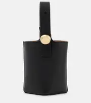 [Loewe] Loewe Pebble Mini leather bucket bag One Size black
