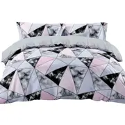 Single Double Queen King Soft Quilt Duvet Cover Set Marble Geometric