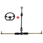 Steering Wheel Kit Gear Rack Pinion Adjustable Shaft Set For Go Kart ATV Buggy
