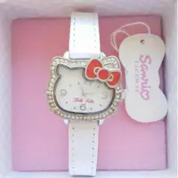 在飛比找蝦皮購物優惠-三麗鷗 Hello Kitty晶鑽優質腕錶 白錶帶/紅蝴蝶結