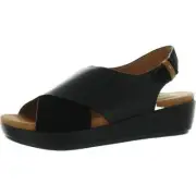 Gentle Souls by Kenneth Cole Womens LORI X-BAND Black Wedge Sandals BHFO 7393