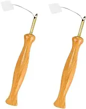 HOMSFOU DIY Tools Sewing Accessories Wooden Handle Punch Needle Threader Knitting Embroidery Pen Set of 4
