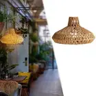 Pendant Light Shade Retro Style Paper Rope Rattan Handwoven for Restaurant