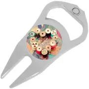 Spools Heart Golf Ball Marker Divot Repair Tool Bottle Opener