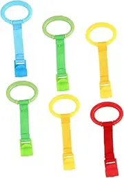 SUPVOX 6Pcs Bed Stand Up Rings Crib Pull Handles for Learning to Walk Support Tools Safe for Play Gym and Crib Use