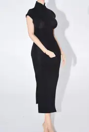 1:6 Black Silk Cheongsam Dress Clothes For 12" Female PH TBLeague JO Figure Body