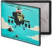 Banksy Oyster Card Holder, Travel Pass Holder, Yoshi, Leather, Double Sided Card Holder, ID Card Holder. Leather Travel Pass Holder for Men and Women. Credit Card Holder, Apache, One Size, Modern