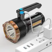 800LM LED+COB LED Searchlight Waterproof Floodlight Strong Spot Light USB