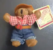 Russ Tiny Town Bears Fully Jointed Item No. 6453 Cowboy 3"