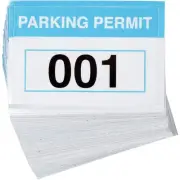 100 Pack Parking Permit Sticker, Sequentially Numbered 1-100 Reflective Decal