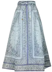 Zimmermann Matchmaker Printed Linen-blend Maxi Skirt - Blue - 1 (UK 10 / S) 1 (UK 10 / S)