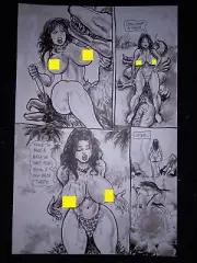 Massey CAVEWOMAN A BARBARIAN A PRIN & MERIEM 1 pg 9 INCREDIBLE HEADLIGHTS ACTION
