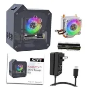 Mini Tower Kit with 27W Power Supply for Raspberry Pi 5, Pi 5 Case with ICE
