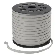 50 Yards x 5mm Faux Suede Leather Cord for Beading, Grey