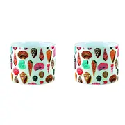 2x Maine & Crawford Ocean Life 11x9cm Ceramic Plant/Flower Pot Home/Garden Decor