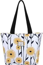 [HAWEE] Tote Bag with Zipper for Women Inside Mesh Pocket Heavy Duty Casual Anti-water Cloth Travel Shoulder Handbag