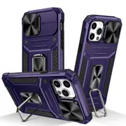 MCC Shockproof iPhone 12 Pro Heavy Duty Case Lens Cover Apple Ring Holder [Purple]