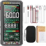 683 6000 Counts Large Touch Screen Digital Multimeter Smart Anti-Burn Rechargeable Universal Meter VA Reverse Display NCV Tester with Flashlight for Voltage Current Resistance tance Black