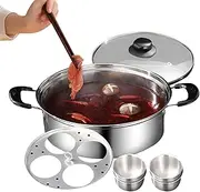 Stainless Steel Egg Poacher - Handle and Rivet Reinforcement Poached Egg Maker | Fast and Organized Meal Egg Poaching Cups | Staoinless Stteel Egg Poaacher Pan for Egg Poacching, Soup Simmering