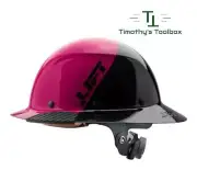 Lift Safety HDF50-21PK Dax 50/50 Fiber Full Brim Hard Hat Pink-Black