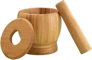 Traditional Grind, Dai Flavor Mortar Bucket Garlic Pounder Manual Pounder Grinder Pestle Set Medicine Grinder Masher(9x9cm)