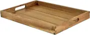 Acacia Wood Serving Tray with Handles - 17-Inch Decorative Wooden Tray - Perfect